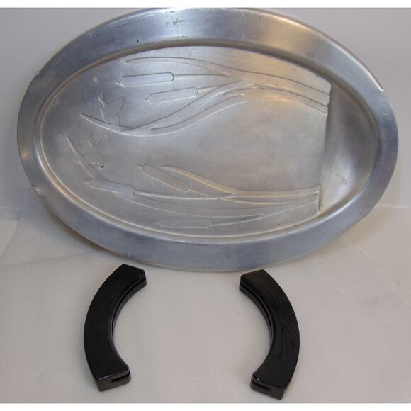 Server Tray West Bend Aluminum Platter Roaster Boiler Ducks Cat Tails Design VTG - Picture 11 of 13